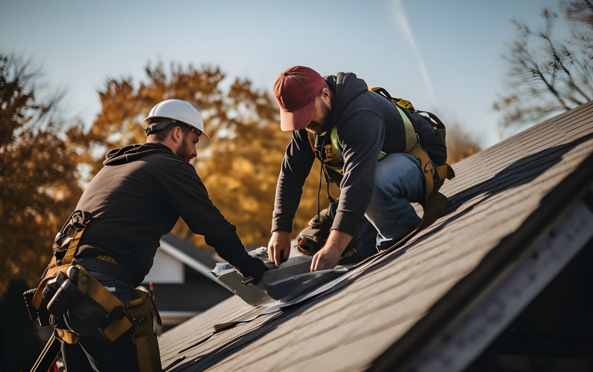 KBC roofing crew at work on a residential project